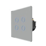 Cumpara ieftin Intrerupator touch cvadruplu din sticla Luxion gri, 500W