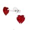 Cercei argint, in forma de inima cu cristale Swarovski Light Siam, A4S24394