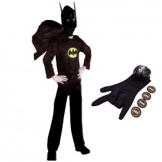 Costum Batman Clasic cu manusa lansator pentru baieti 3-5 ani 100-110 cm