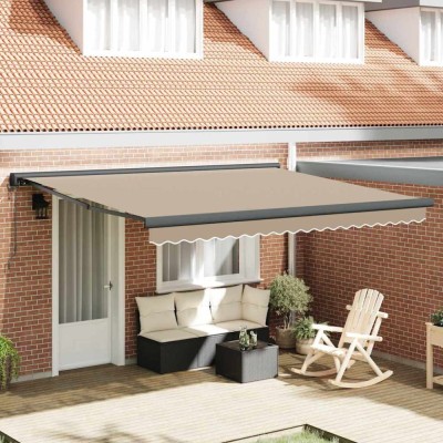 vidaXL Cortina Retractabilă Bej 400 &amp;times; 300 cm Material textil, Metal 3330620 foto