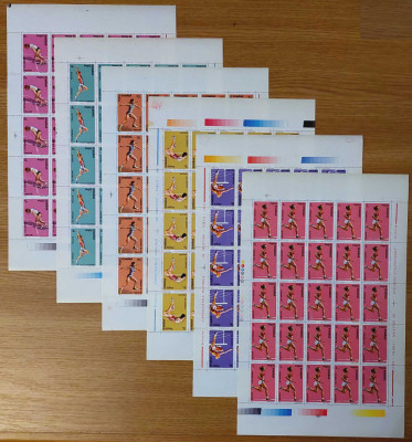 ✅RO 1991 ,LP 1268 ,&amp;quot;Camp. Mond. de atletism Tokyo &amp;quot;,coli intregi 5x5 , MNH foto