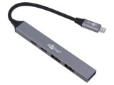 Hub USB Goobay 5 porturi USB A și USB C, Power Delivery, gri