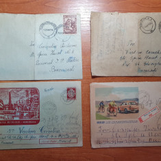 lot 14 - 4 plicuri circulate prin posta -in toate sunt si scrisori-anii '50 -'60
