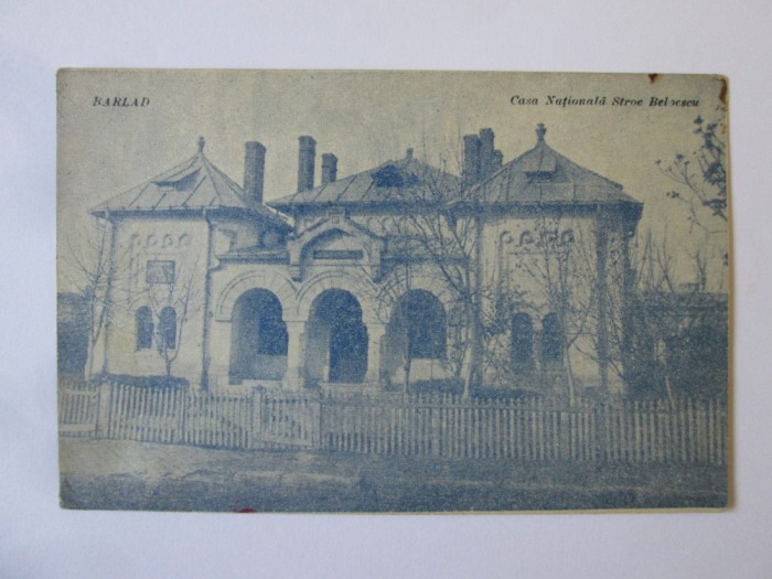Rara! Barlad:Casa nationala Stroe Beloescu,carte postala necirculata anii 20
