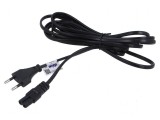 Cablu 2x0,5mm2 CEE 7/16 mufă IEC C7 mamă PVC 3m negru, Akyga