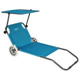 Cumpara ieftin Sezlong de plaja Nils NC3307 cu roti si parasolar, albastru