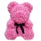 Ursulet floral FOXMAG24, confectionat din trandafiri de spuma, 40 cm, cutie decorativa inclusa, in degrade, roz