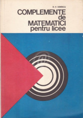 Complemente de matematici pentru licee (1978) foto