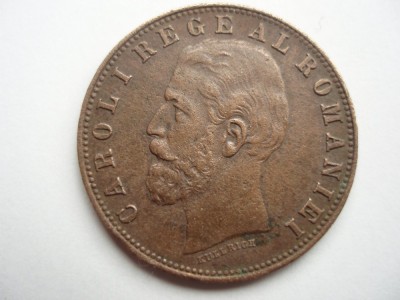 ROMANIA - 5 BANI 1884 , CAROL I , DETALII FRUMOASE , L17.5 foto