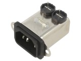 Conector Alimentare AC Tată 1A 250VAC C14 EMC/EMI