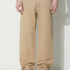 A.P.C. pantaloni de bumbac Pantalon Chuck culoarea bej, drept, COGEW.H08408.BAA