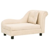 Cumpara ieftin Canapea pentru caini cu perna, crem, 83x44x44 cm, plus