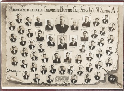 HST P594 Alexandru Ciura și absolvenții Liceului Gheorghe Barițiu, Cluj, 1930-1931 foto