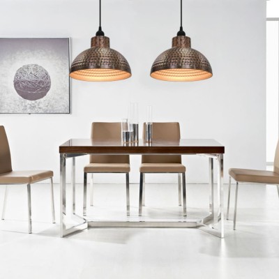 Lustre semisferice de culoare arămie, 2 buc. foto