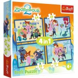 PUZZLE TREFL 4IN1 ZOOTOPIA PLINA DE AVENTURI