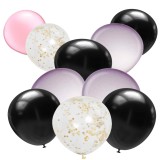Cumpara ieftin Buchet 10 baloane pentru tort din latex cu confetti, mov, Kidmania
