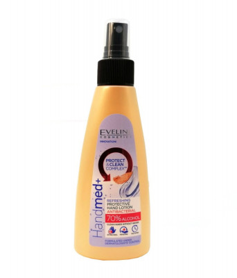 Lotiune antibacteriana pentru maini, Eveline Cosmetics, Handmed+, 70% alcool, 150 ml, crem foto