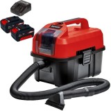 Einhell TE-VC 18/10 Li PXC + Set 2 acumulatori si incarcator Li-Ion 18 V 4 Ah - Aspirator 90 mbar + Twinpack + 4514095