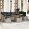 VidaXL Set de canapele pentru grădină cu pernă 8 pcs Gri deschis