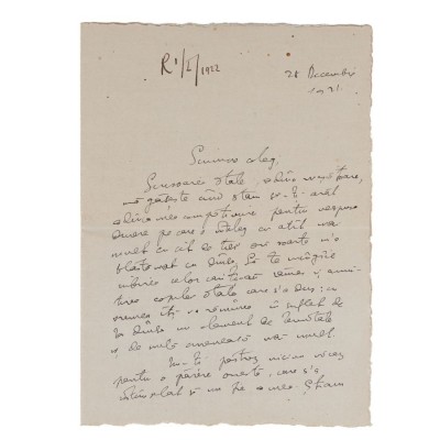 Nicolae Iorga, scrisoare expediată unui coleg, 28 decembrie 1921 foto