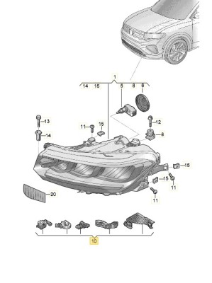Set reparatie far VW T-Cross, 2023-, partea stanga, original, foto