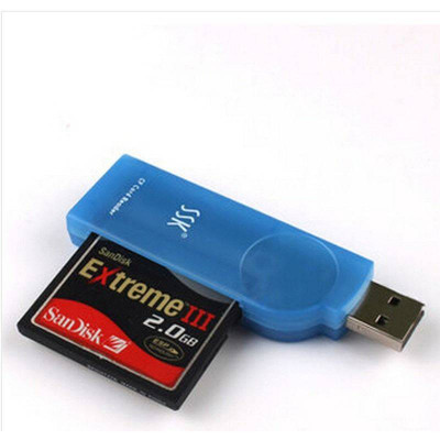 Card reader USB 2.0 CF I CF II Ultra II CF Extreme CF Extreme III CF/MD SSK SCRS028 foto