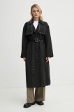 Bruuns Bazaar palton femei, culoarea negru, de tranzitie, BBW4346