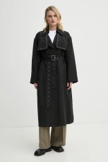 Bruuns Bazaar palton femei, culoarea negru, de tranzitie, BBW4346