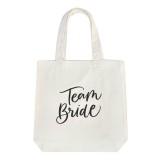 Sacosa Textila Alba Imprimeu Team Bride