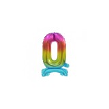 Balon folie sub forma de cifra, in nuante curcubeu 38 cm-Tip Cifra 0