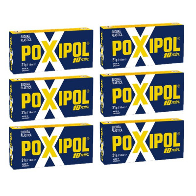 6x Poxipol 10 minute, Adeziv rezistent, Lipici pentru plastic, ciment, fier 14ml foto