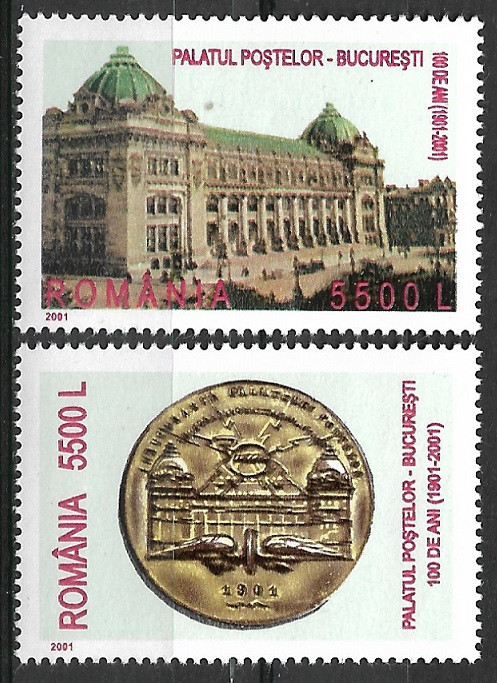 B0545 - Romania 2001 - Palatul Pastelor 2v.neuzat,perfecta stare,nedantelat