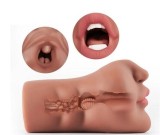 Masturbator No. 08 Gura, Material Realist TPE, Super Moale, Maro, 17 cm, Passion Labs