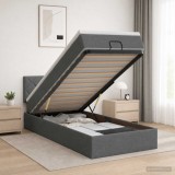 Cumpara ieftin Pat Ottoman cu Saltea si LED Gri inchis 90 x 190 cm Tesatura
