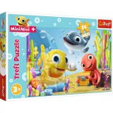 Puzzle Trefl 24 Maxi Pestisorii Fericiti, TREFL 24M