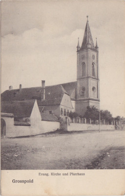 CP SIBIU Hermannstadt Grosspold Apoldu de Sus Biserica Evanghelica ND(1917) foto