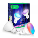 Set 2 becuri LED RGB Smart NOUS P8, GU10, Control din aplicatie, Generic