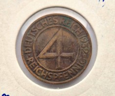 Germania 4 Reichspfennig 1932 A moneda bronz km # 75