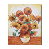 Tablou pictat manual, Vaza cu floarea soarelui, 60x50cm ulei pe panza, reproducere Vincent van Gogh