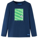 Tricou de copii cu m&acirc;neci lungi bleumarin 116, vidaXL