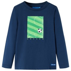 Tricou de copii cu m&acirc;neci lungi bleumarin 116