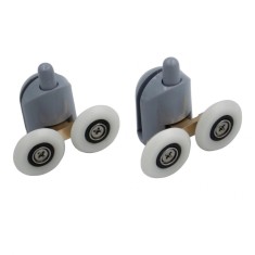 Set 2 role pentru cabina dus Durasan, Plastic/Inox, 4x6x3.5cm, Gri