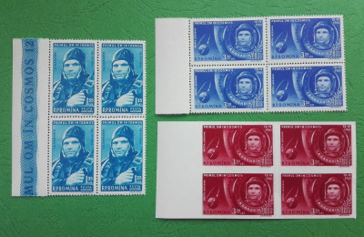 TIMBRE ROMANIA MNH LP516 +a/1961-Primul om in cosmos -Bloc de 4 timbre foto