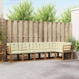 vidaXL Set de canapele de exterior cu pernă 6 pcs Natural și Crem 3368701