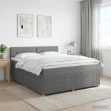 Cumpara ieftin Pat boxspring cu saltea Gri inchis 160 x 200 cm Tesatura