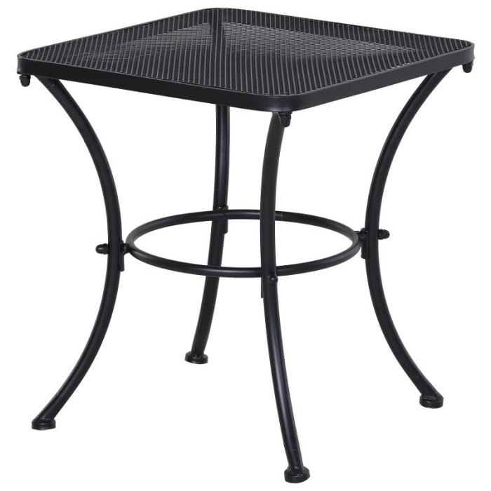 Masa gradina/terasa/balcon pentru exterior, patrata, metalica, negru, 45x45x50 cm