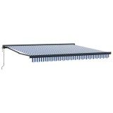 Copertina retractabila albastru/alb, 4x3 m, textil/aluminiu