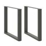 VidaXL Picioare de masă &icirc;n formă de U, 2 buc., antracit, 90x(72-73) cm, oțel
