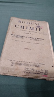 NOTIUNI DE CHIMIE MANUAL DE C;ASA IV 1935 PUTIN UZATA foto