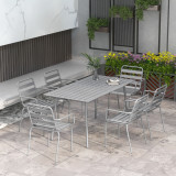 Outsunny Set de Masa de Gradina cu 7 Piese, Masa de Exterior